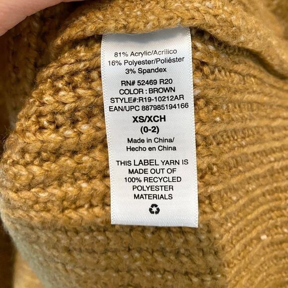 SCOOP | Golden Brown Acrylic Chunky Oversized Boxy Crewneck Sweater | XS - Picture 7 of 8